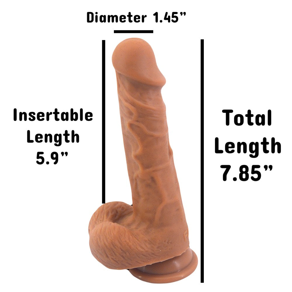 realistic dual density silicone 6 inch dildo dimensions