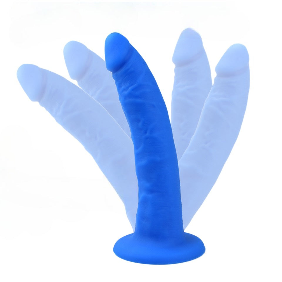 blue realistic 8 inch silicone dildo