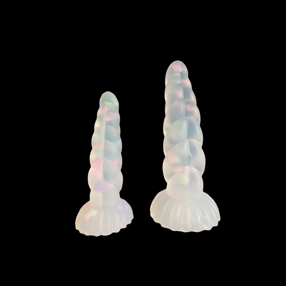 curved confetti fantasy silicone dildo