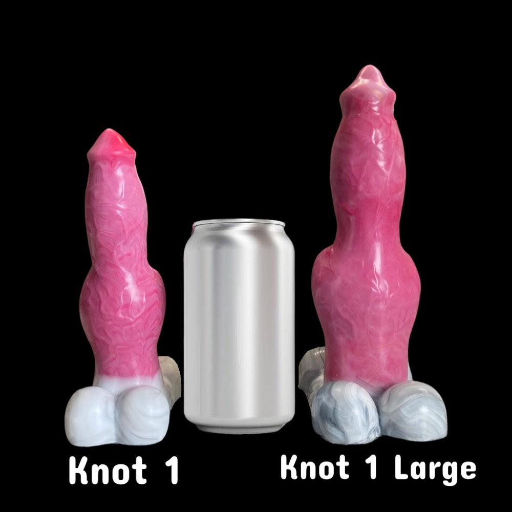 small and large realistic dog knot dildo