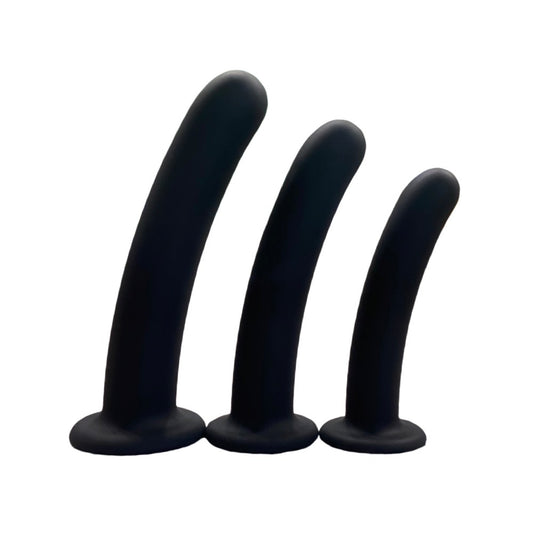 Black Smooth Silicone Dildo Starter Set