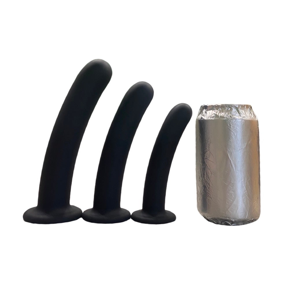 Black Silicone Anal Dildos Set For Beginners or Foreplay