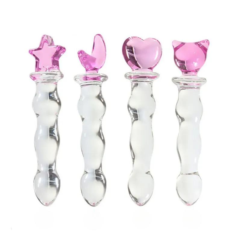 Beautiful Dainty Crystal Glass Dildo Massage Wands