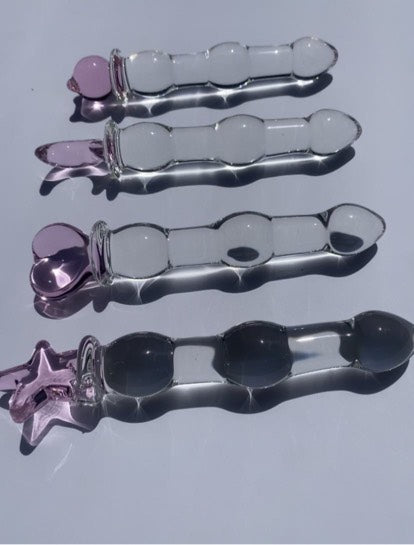 Heart, Moon, Cat, Star Glass Wand Dildos